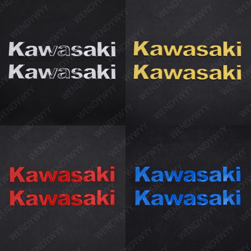 3D KAWASAKI Emboss Letter Emblem Badge Decal Tank Wheel Sticker For