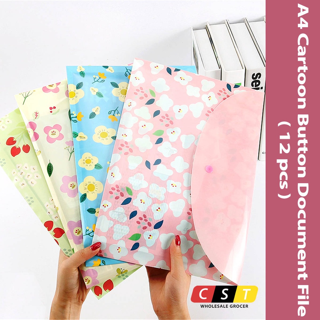 A4 Cartoon Button Document File (12 pcs) | Shopee Philippines