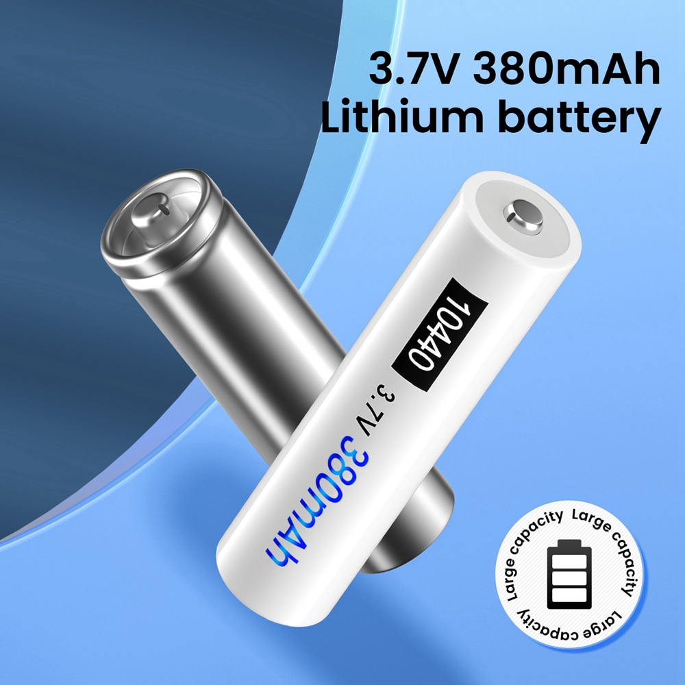 PALO 3.7V ICR10440 10440 Li-ion battery AAA 380mAh rechargeable battery ...