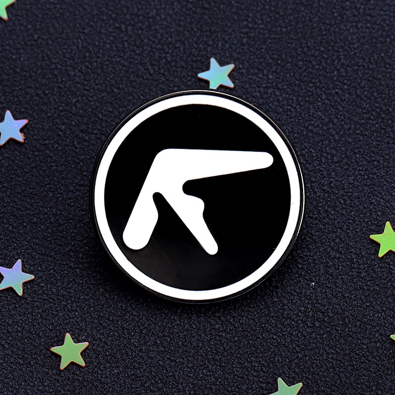 Aphex Twin Logo Black and White Hard Enamel Pins Richard James Music