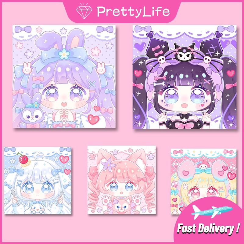 【PL】cartoon cute Kuromi StellaLou girl 5d Diamond Painting Full Diamond ...