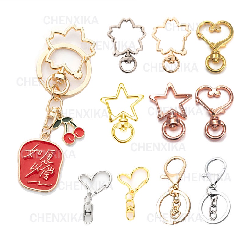 CHK Round Heart Star KeyChain Ring Jewelry Epoxy Resin Mold Key Chain