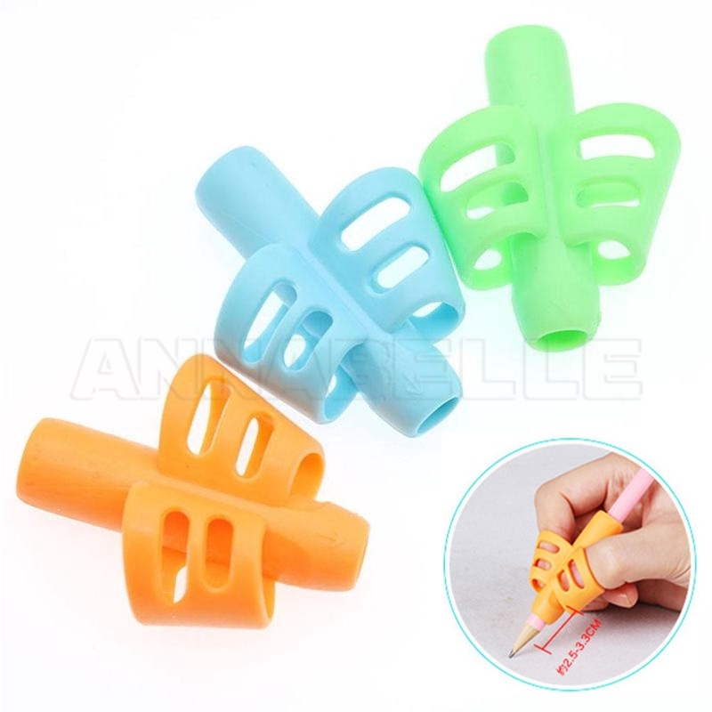 3pcs Kids Writing Pencil Pan Holder Kids Learning Practice Silicone Aid ...