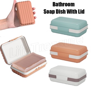 Double Wall Mounted Soap Holder Shower Wall Soap Dish for Shower Bathroom  Bathtub Kitchen Waterproof Dustproof No Drilling(Grey)