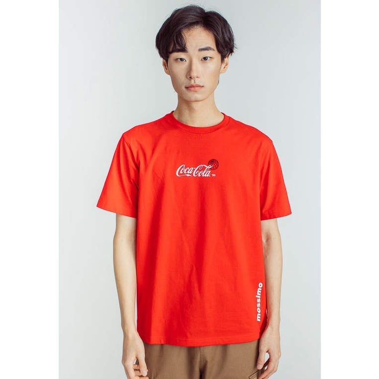 Mossimo Red Coca Cola Basic Round Neck with High Density Print and Flat ...