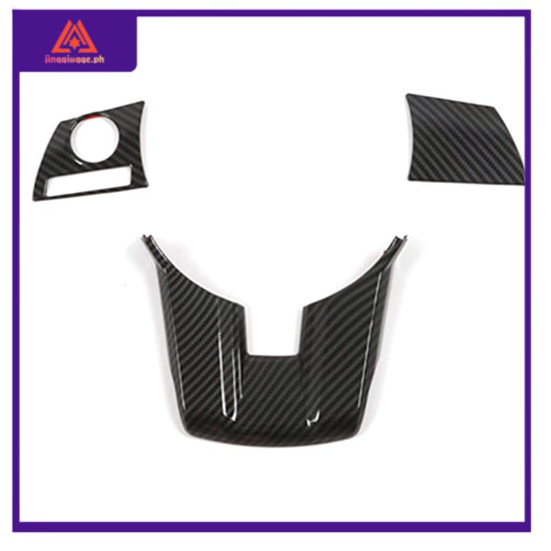 Car Steering Wheel Knob Cover Trim Carbon Fiber ABS Parts Fit for