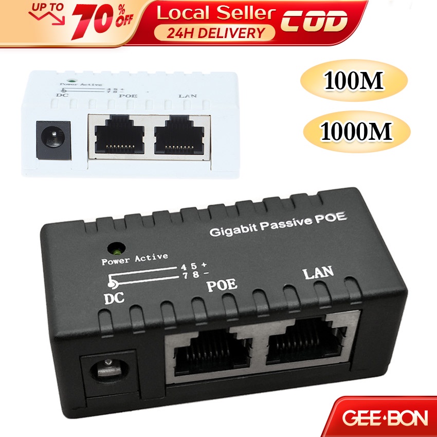 GEEBON Poe Power Over Ethernet Injector Splitter Adapter For CCTV Ip ...
