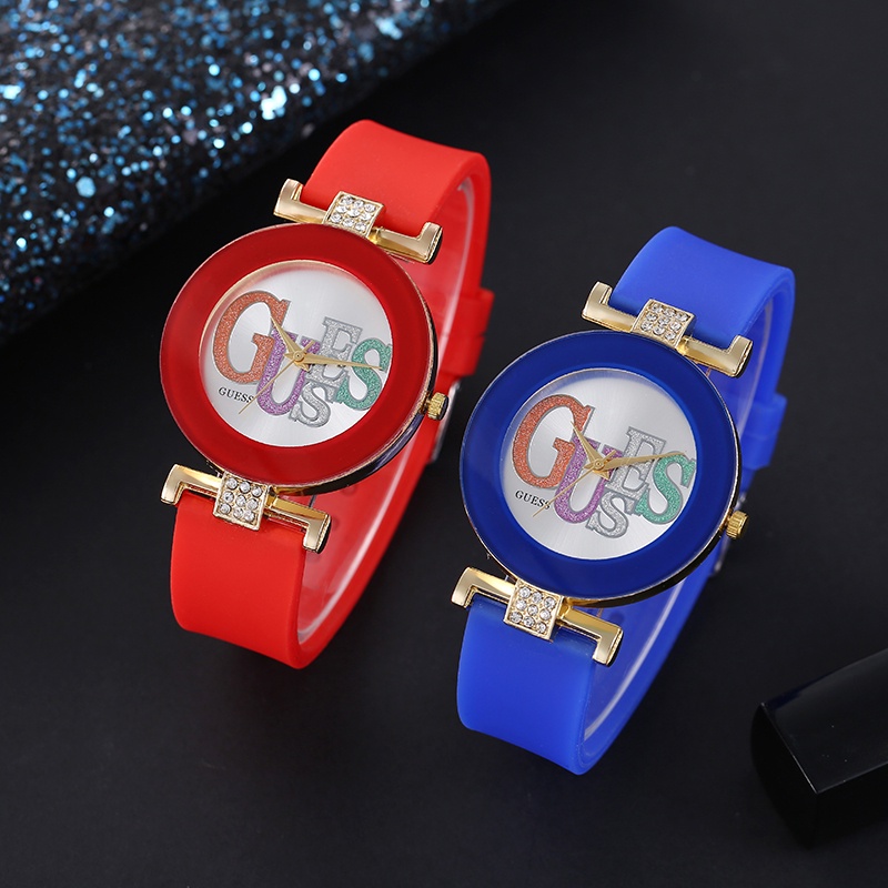 Guess women's digital silicone watch clearance