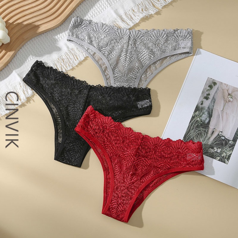 Cinvik Fashion Sexy Low-Rise Panty Lace Lingerie Underwear For Women ...