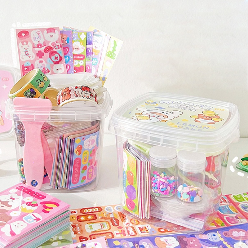 66 Pcs Canned Creative Cartoon Cream Gum Shiny Stickers Children Guka ...