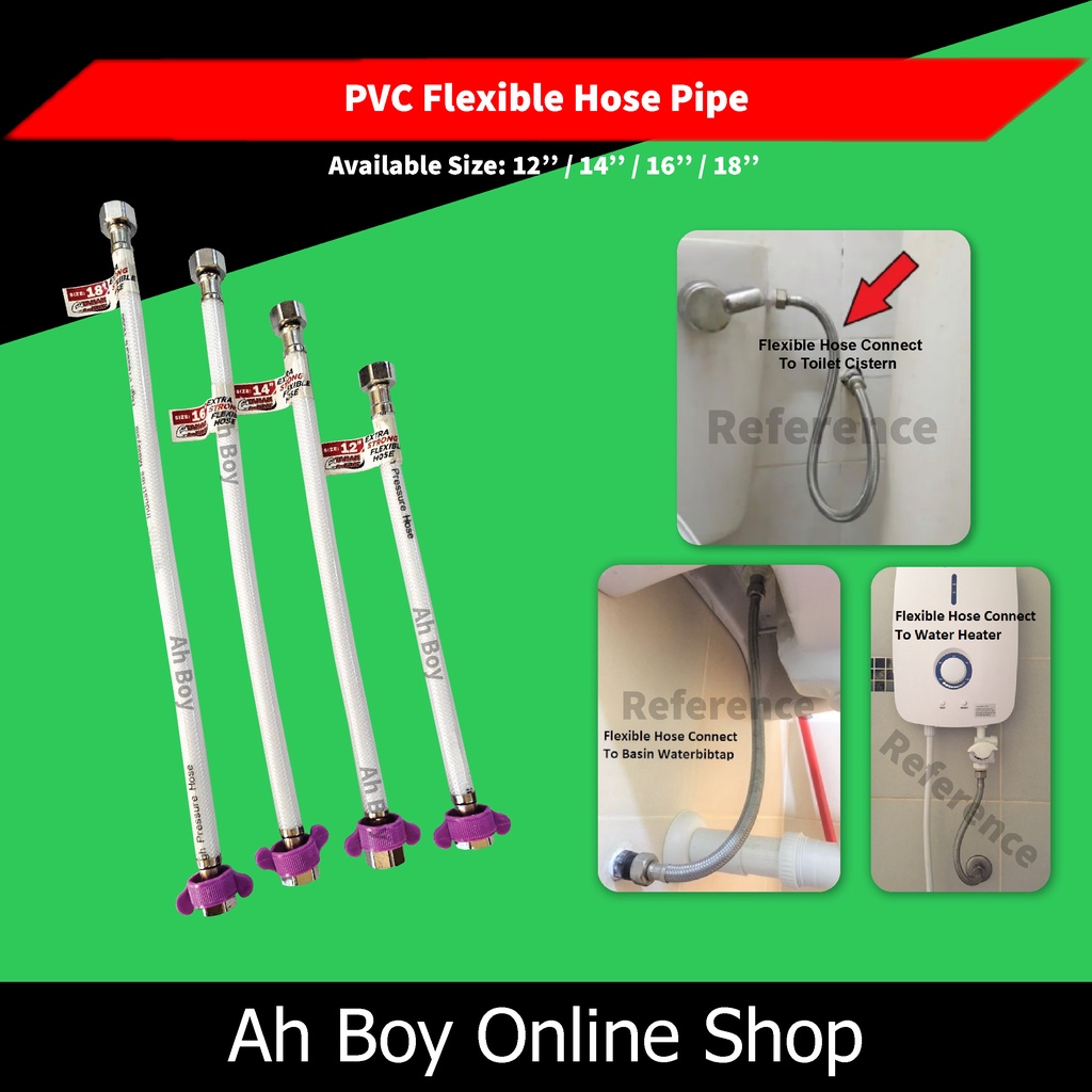 PVC Flexible Connection Hose Pipe 12'' 14'' 16'' 18'' Toilet Cistern ...