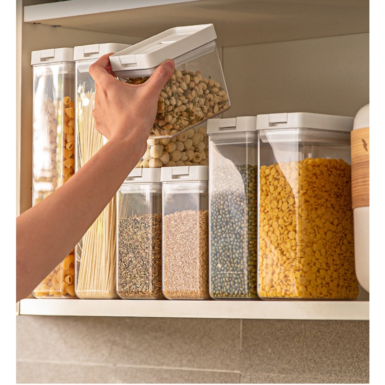 ABS Kitchen clear airtight jar Moisture-proof noodle Tank Rice Coffee ...