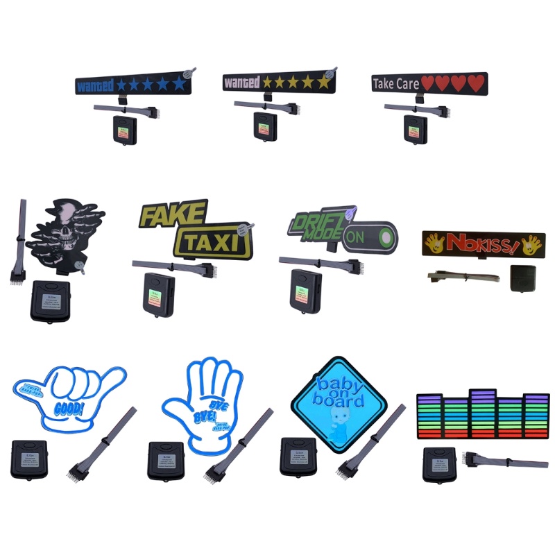 EDB* Car Windshield Decorative LED Reflective Luminous Stickers Car ...