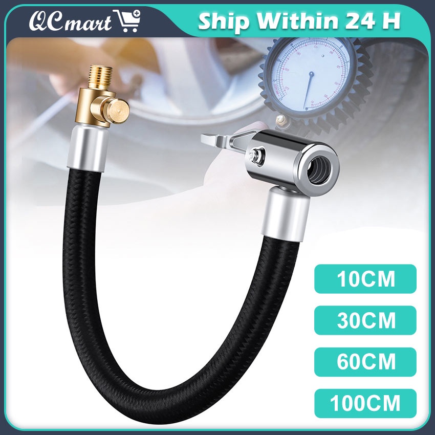 10/30/60/100cm Car Air Hose Tire Inflator Extension Hose Motorcycle Tyre Tube Adapter Connector