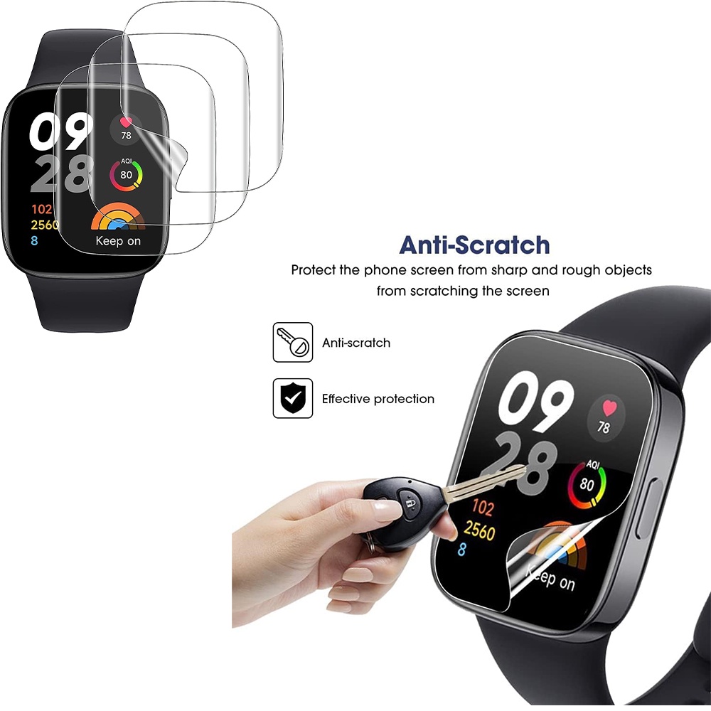 3/6Pcs Watch Protective Film For Redmi Watch3 Lite Smart Watch Replace ...