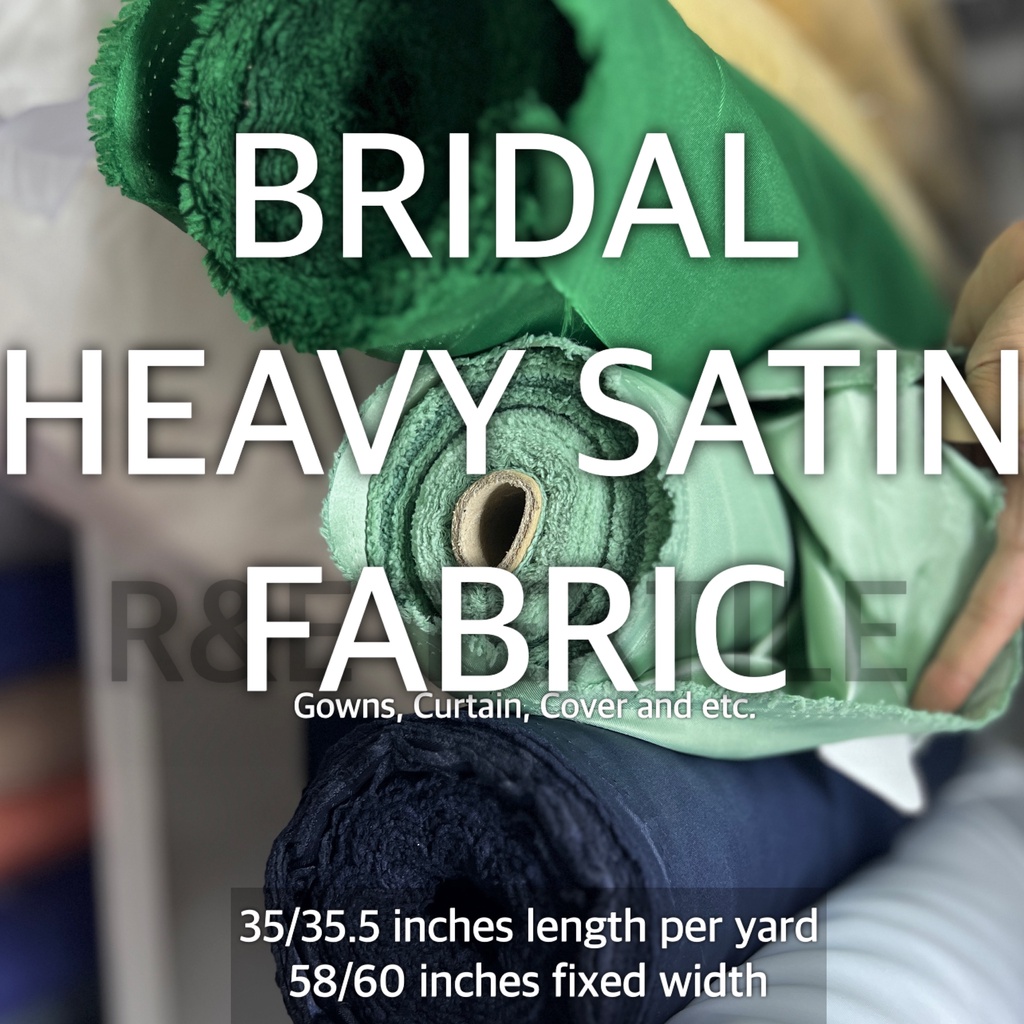 Premium Bridal Satin Fabric - 35/35.5 Inches per Yard, 58/60 Inches ...