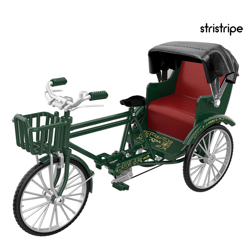 Stylebest Modèle de Tricycle en Alliage à L'échelle 1:12, Décoration à Haute Simulation pour la Maison et Le Bureau (Noir