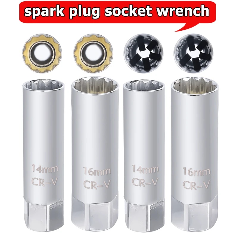 1pc 3 8 Inch 12 Point Steel Spark Plug Socket Wrench Universal Magnet 