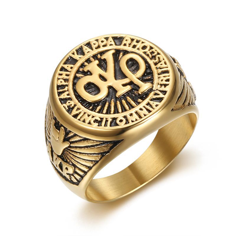 Hip Hop Bling Iced Out Stainless Steel AKP Finger Rings for Men Rapper ...