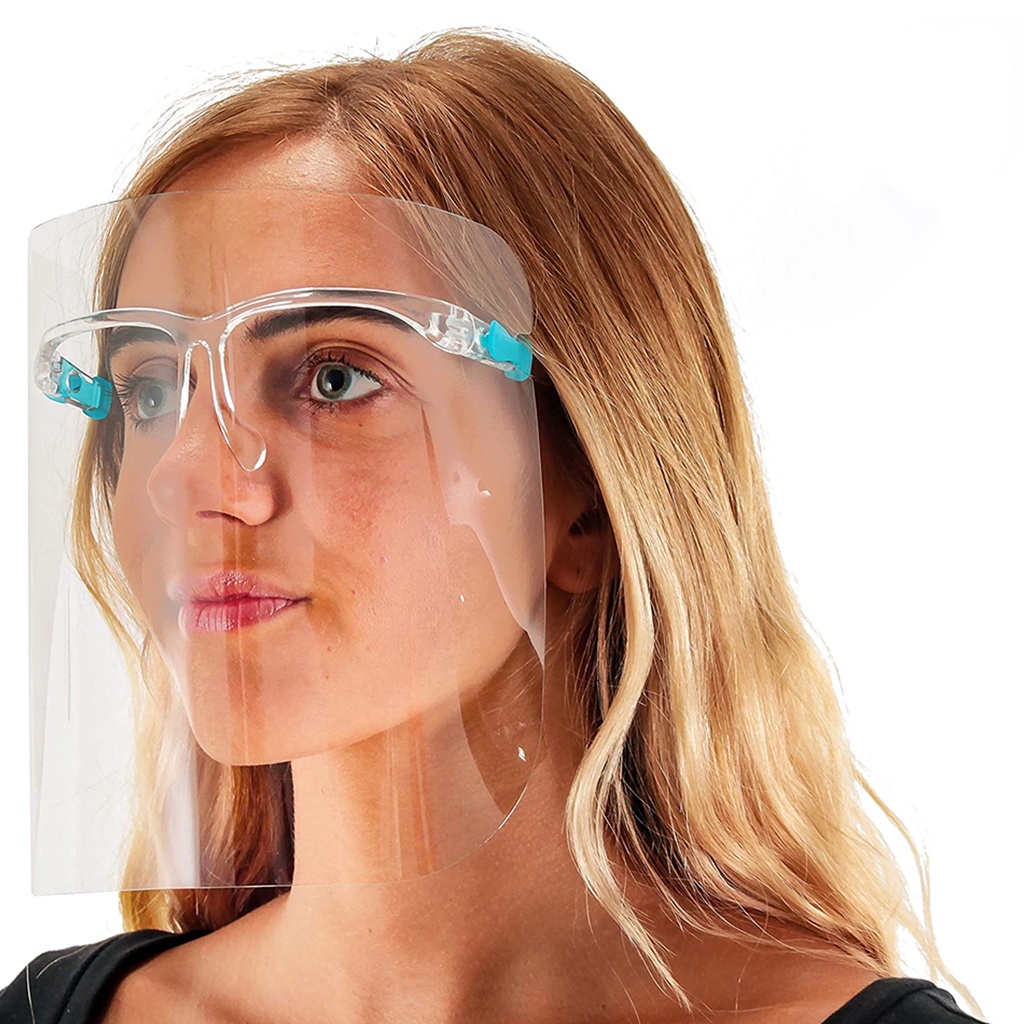 VIC World Safety Face Shields with Glasses Frames Ultra Clear Protective Full Face Shields
