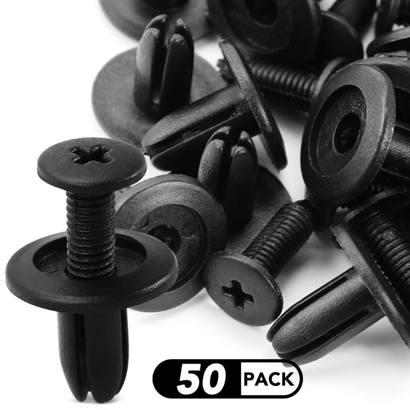 50Pcs 8mm Car Styling Closure Fastening Clips Plastic Screw Fasteners