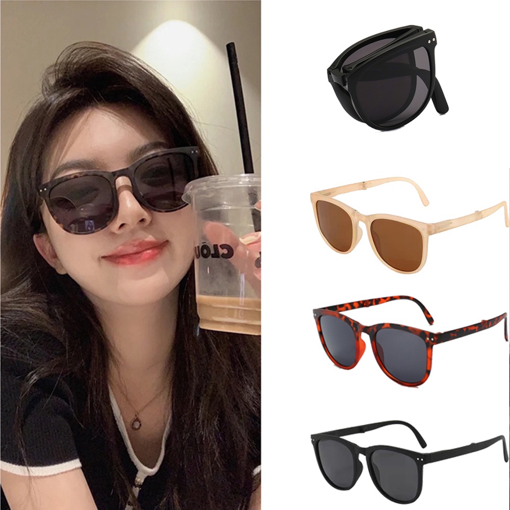 YOUJ Foldable Square Sunglasses Folding Sunshade Glasses UV Protection