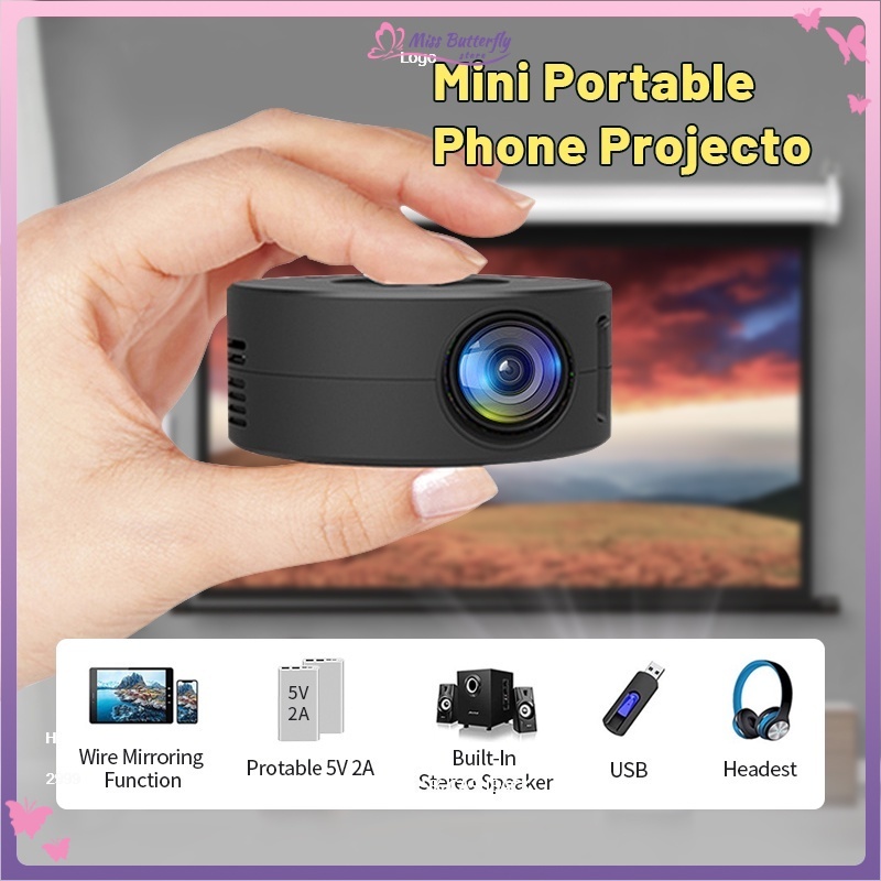 Mini Portable Outdoor Projector, Rechargeable Battery,Compatible with ...