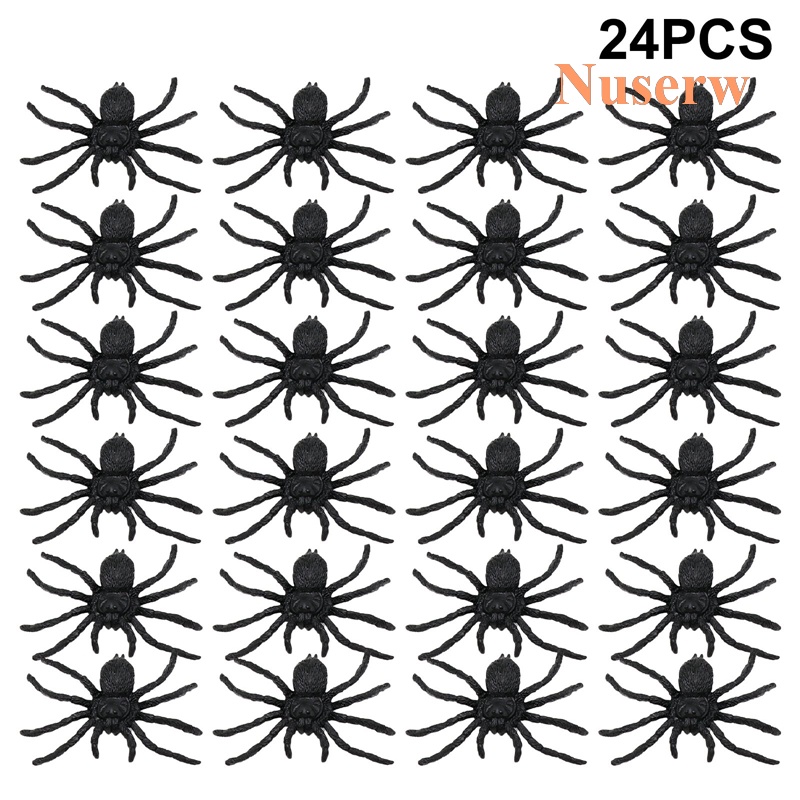 Nuserw Pack of 24 Realistic Fake Spider Toys Prank Props Sprinkler ...