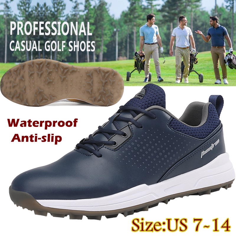 Waterproof Golf Shoes Men Spikeless Golf Sneakers Professional Lightweight Golfer Casual Shoes