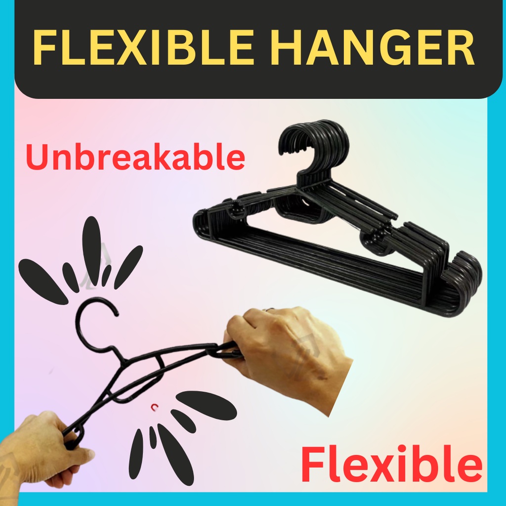 HMS Unbreakable Flexible Hanger for Clothes Hanger na hindi napuputol Heavy Duty Hanger