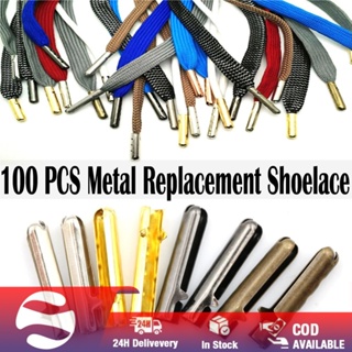 16 pcs metal shoe lace tips metal aglet replacement tips Shoelace Tips  Metal 