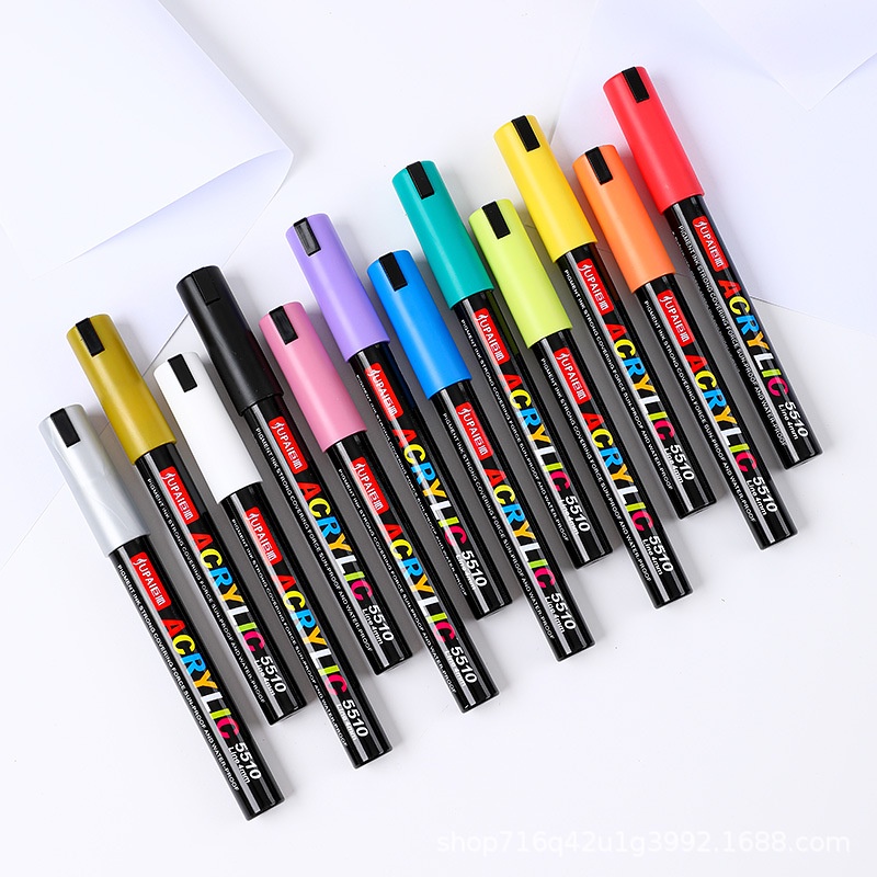 36 Colors Optional 1 Acrylic Marker Water-Based Non-Fading Stone Marker ...