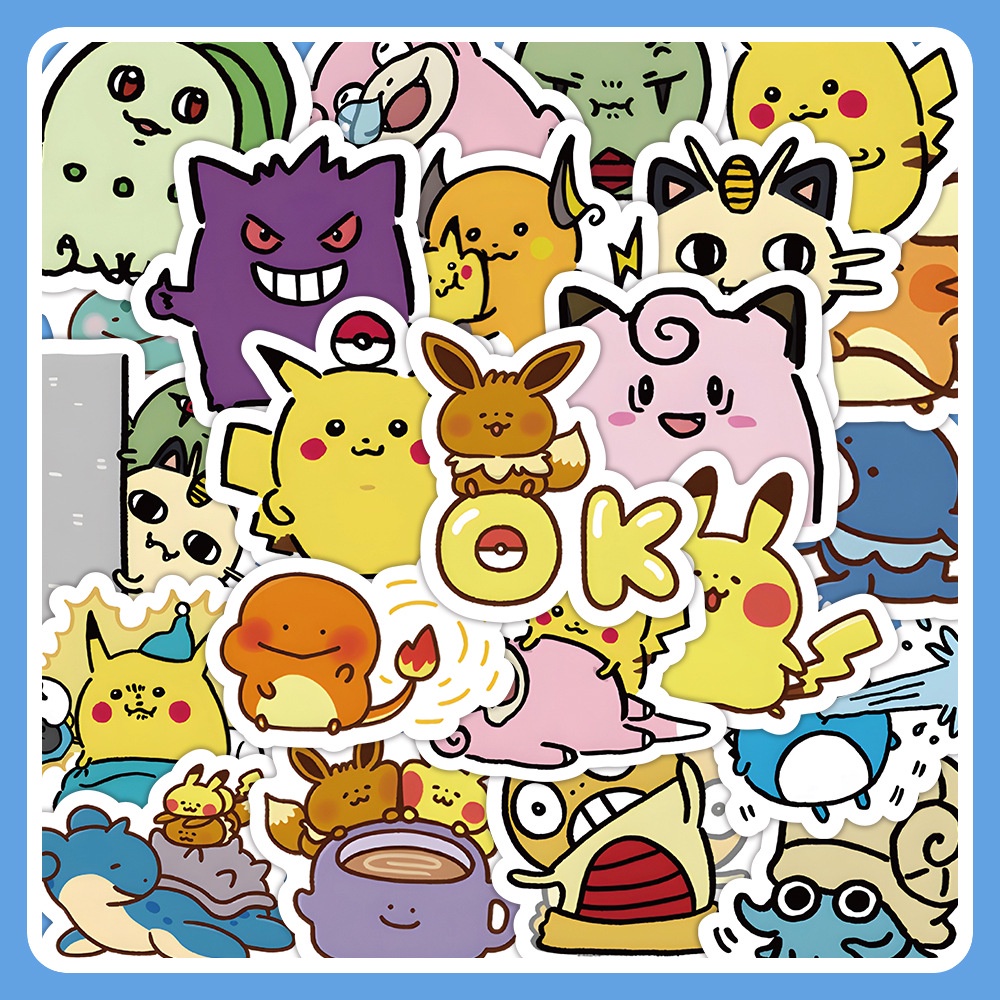 [Ready stock]120pcs Pokemon cartoon stickers cute Pikachu Koda Duck ...