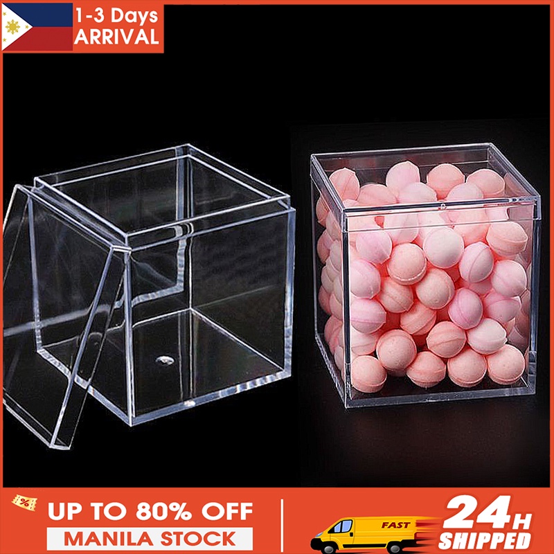 Clear Acrylic Square Box With Lids Dried Snacks Container Candy
