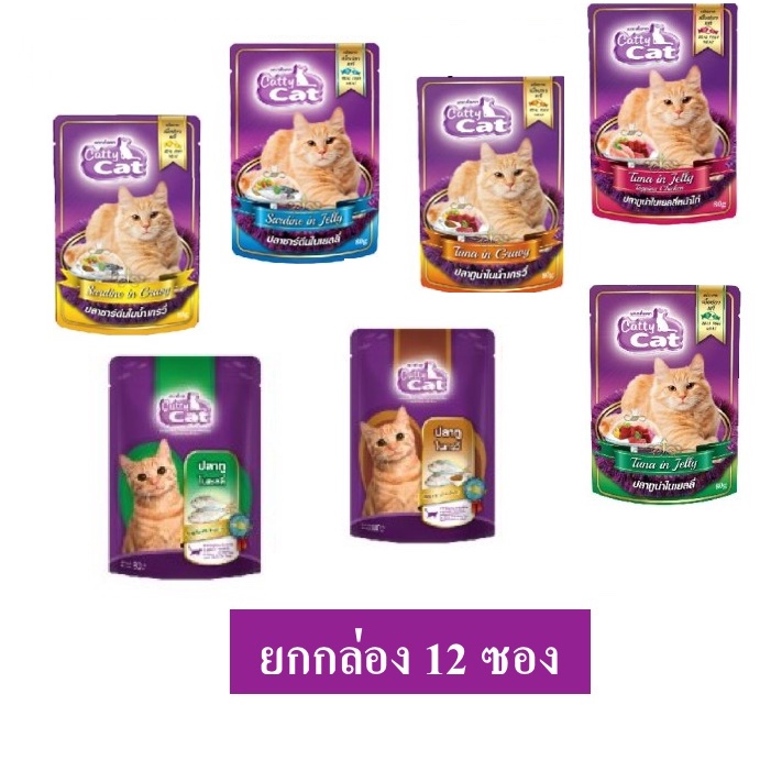 12 Sachets Of catty cat Food Wet 80 g Per Pack. (Box Lift) | Shopee ...