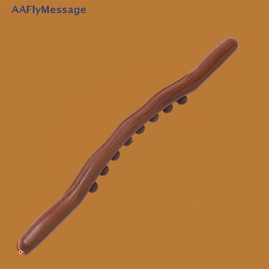AFIYM 8 Beads Gua Sha Massage Stick Carbonized Wood Back Body Meridian