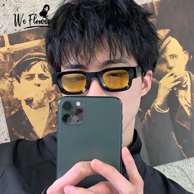 We Flower Yellow Lens Small Rectangle Sunglasses For Men Women | Shopee ...
