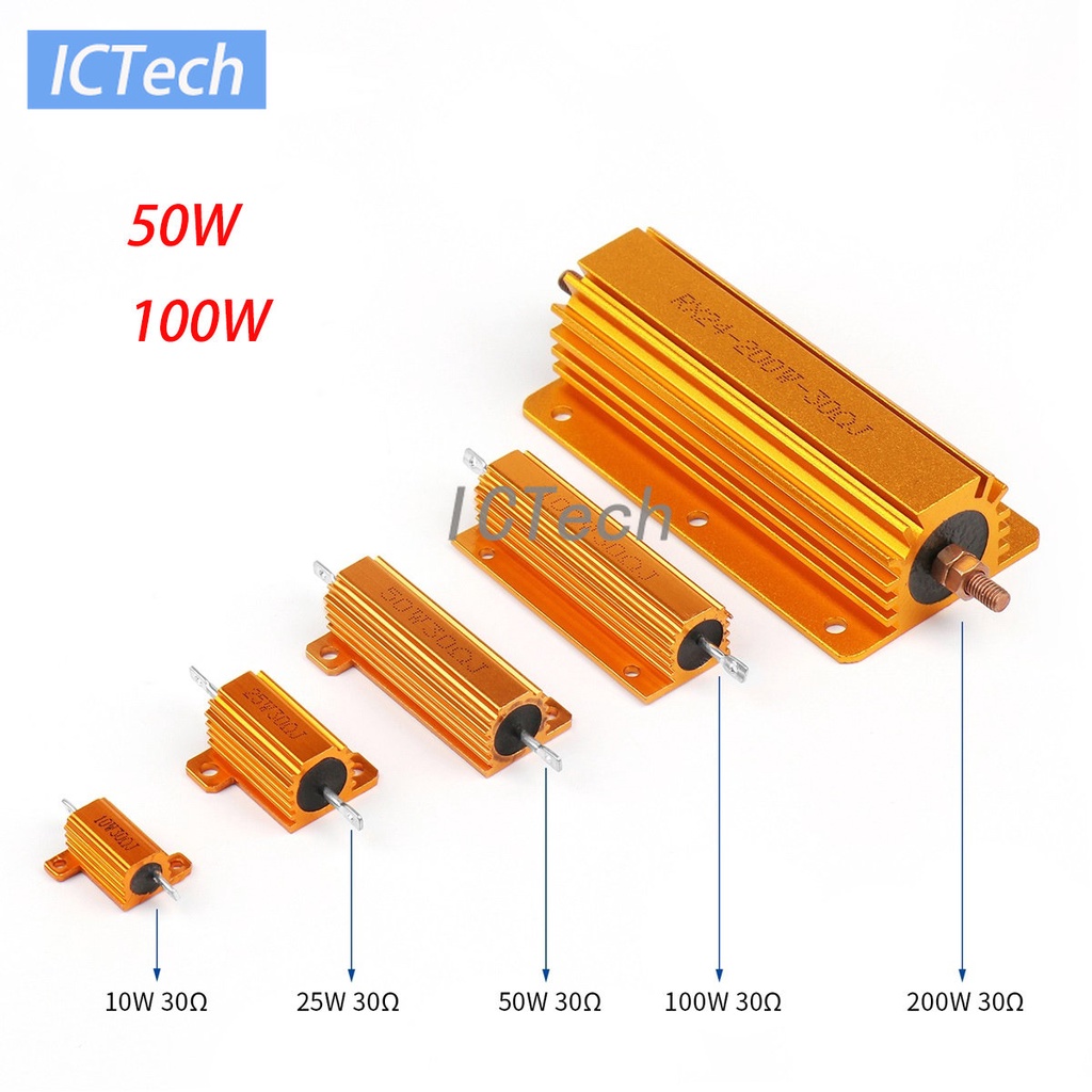 Sourcing Map 2 Resistori In Alluminio 100W 120 Ohm, Wirewound Verdi Per LED, Convertitori E Alimentatori - 3
