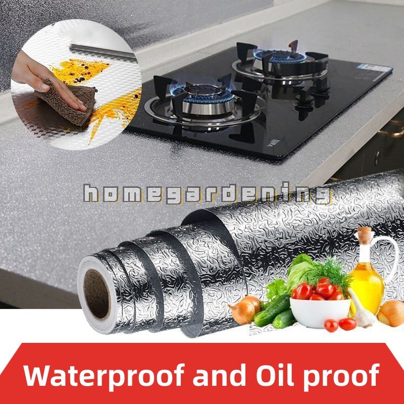 40*100cm Oilproof Aluminum Foil Stickers for Stove Cabinet Film Contact ...