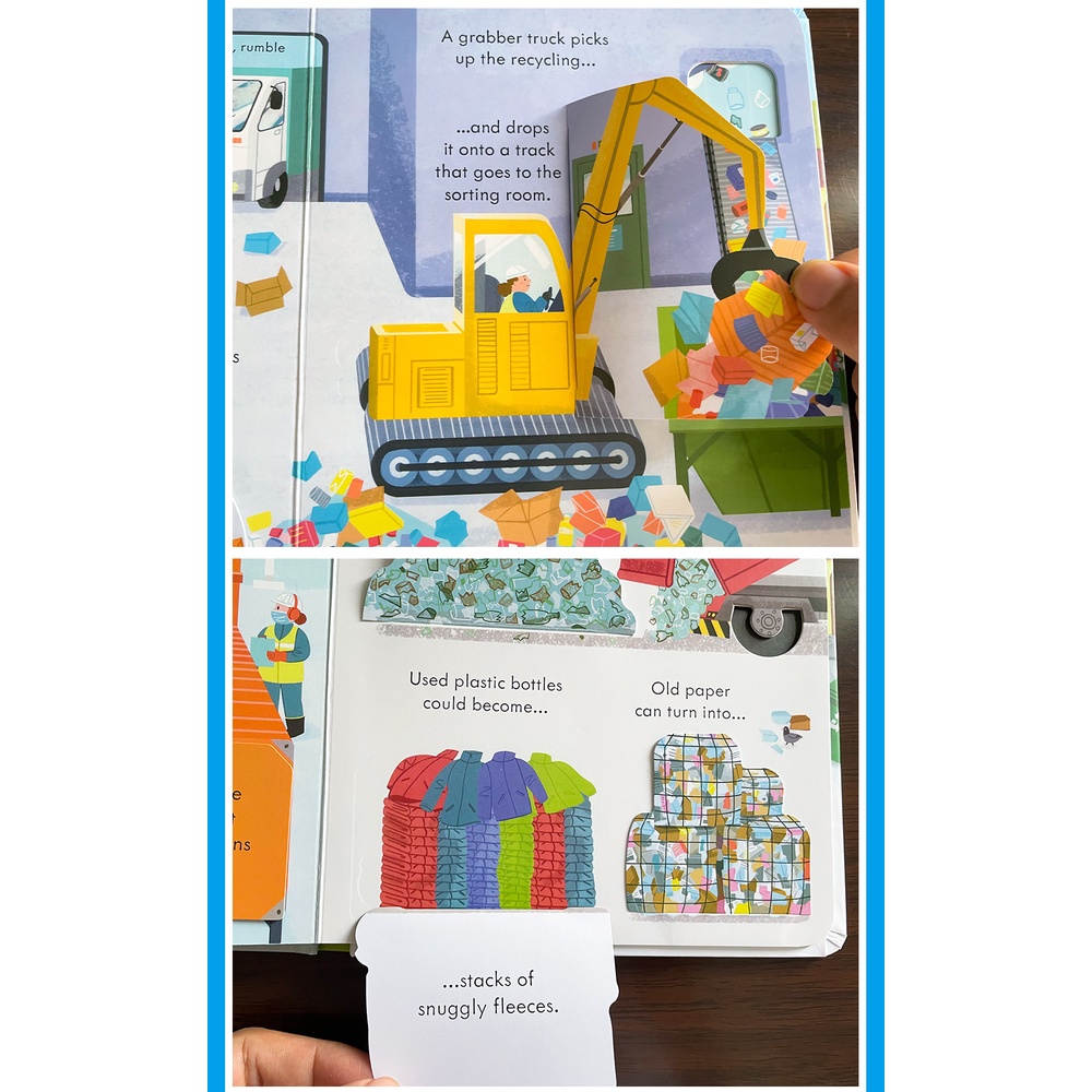 Usborne Peep Inside How A Recycling Truck Works Education 3D Flap Books ...