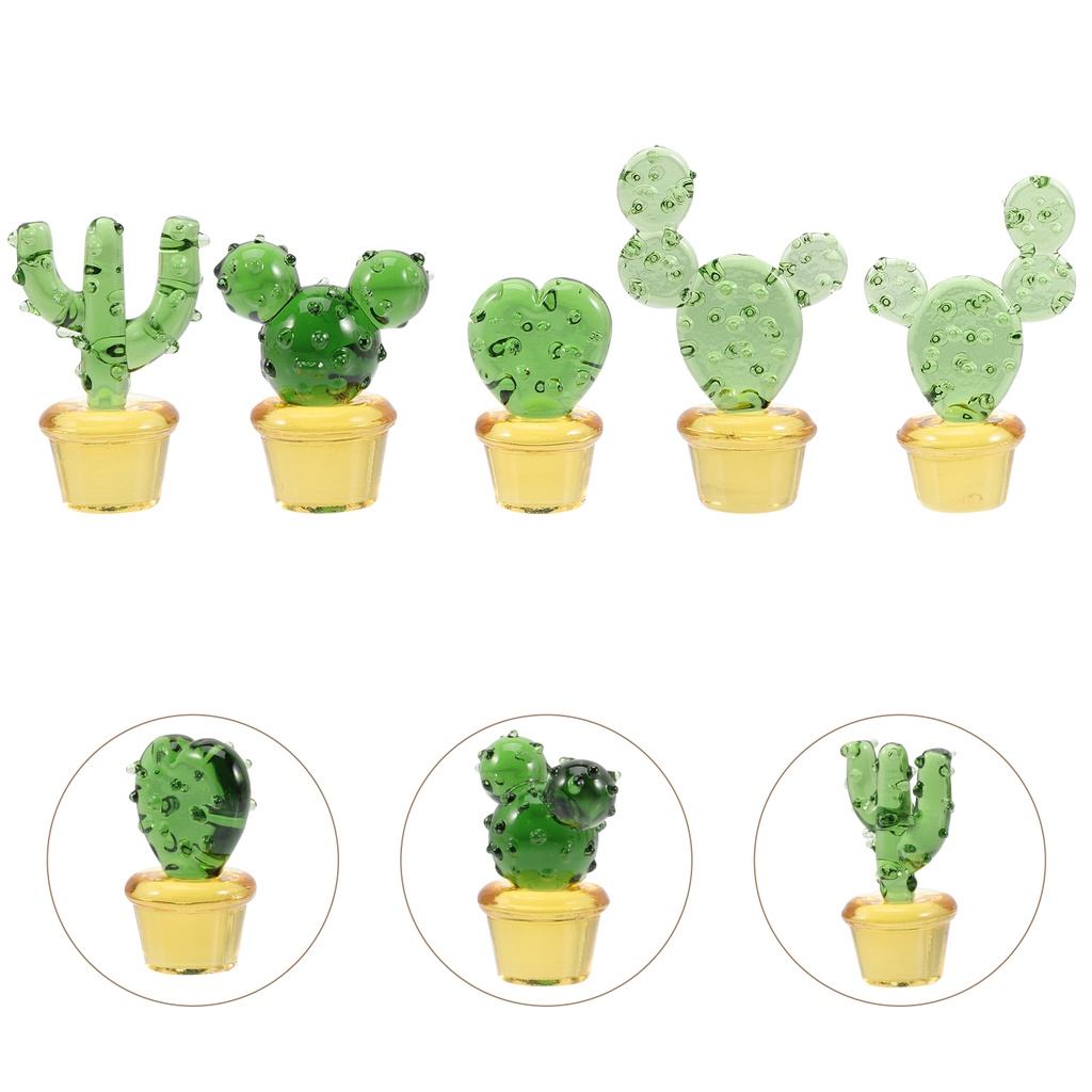 [READY STOCK] Miniature Plants Cactus Decoration Tiny Glass Potted ...
