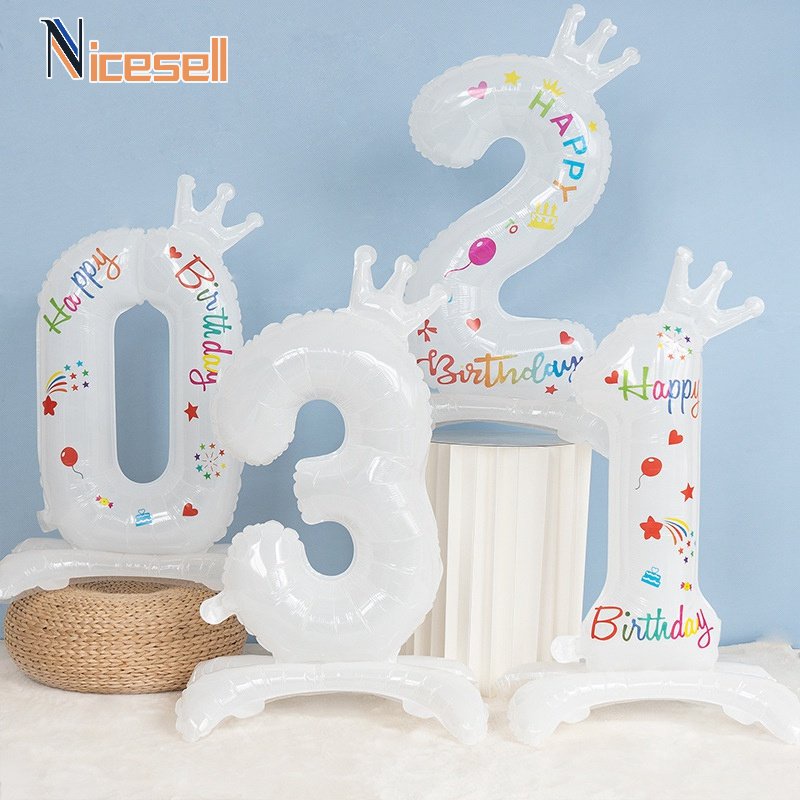 Happy Birthday Digital Balloon White Balloons Creative Party Supplies ...