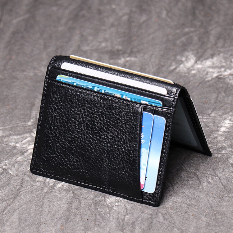 Multi Card Slot Real Leather Credit Card Wallet Mens Fashion Soft Ultra