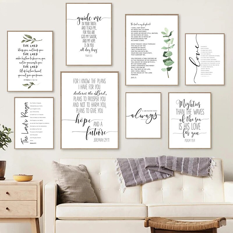 Bible Verse Art Jeremiah 29 11 Quote Canvas Poster Prints Scripture