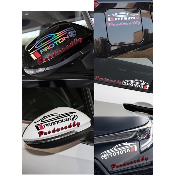 x2 sticker side mirror stiker cermin body bumper stiker car | Shopee ...