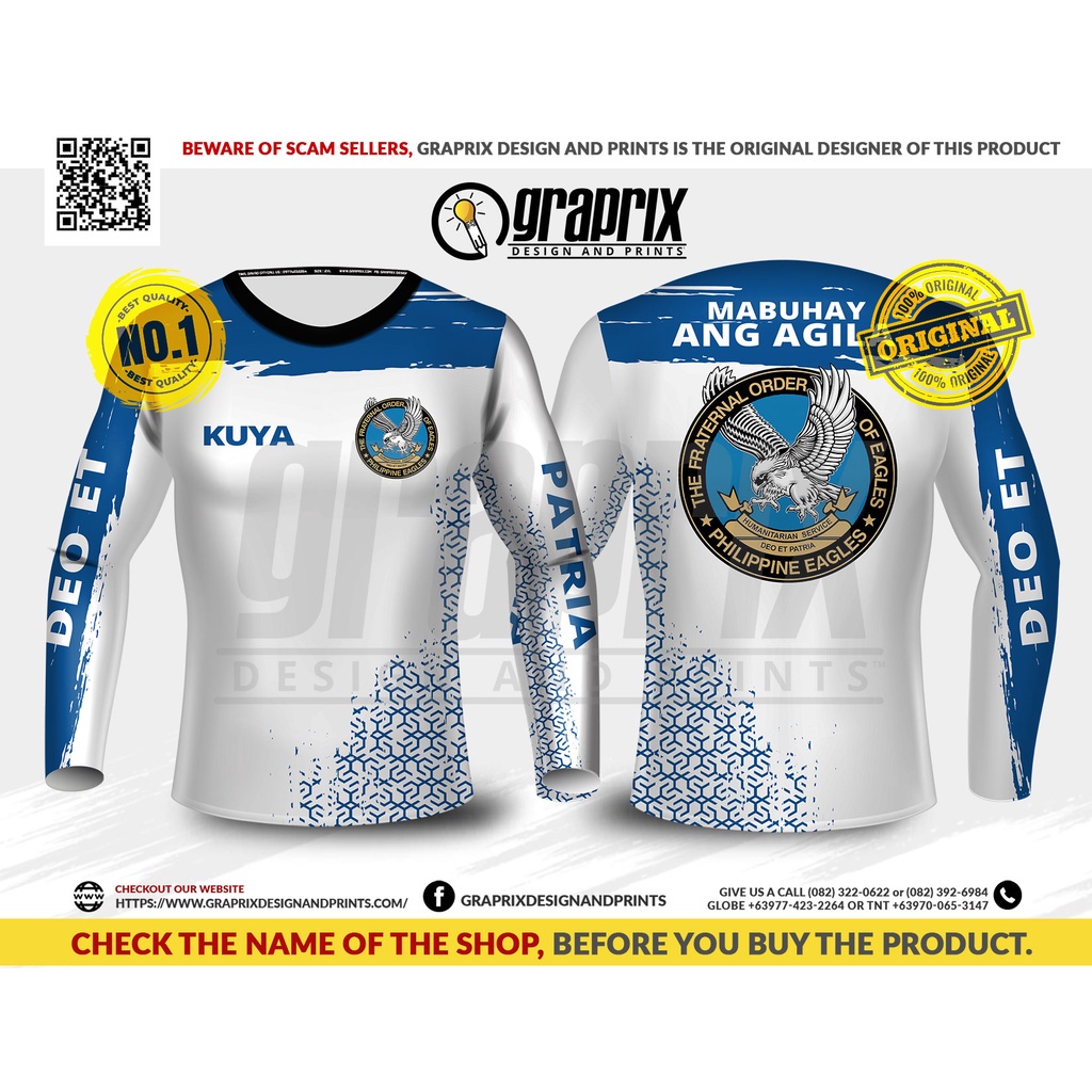 Long Sleeve sport shirt, the fraternity Order of Eagles Kuya, minimal ...