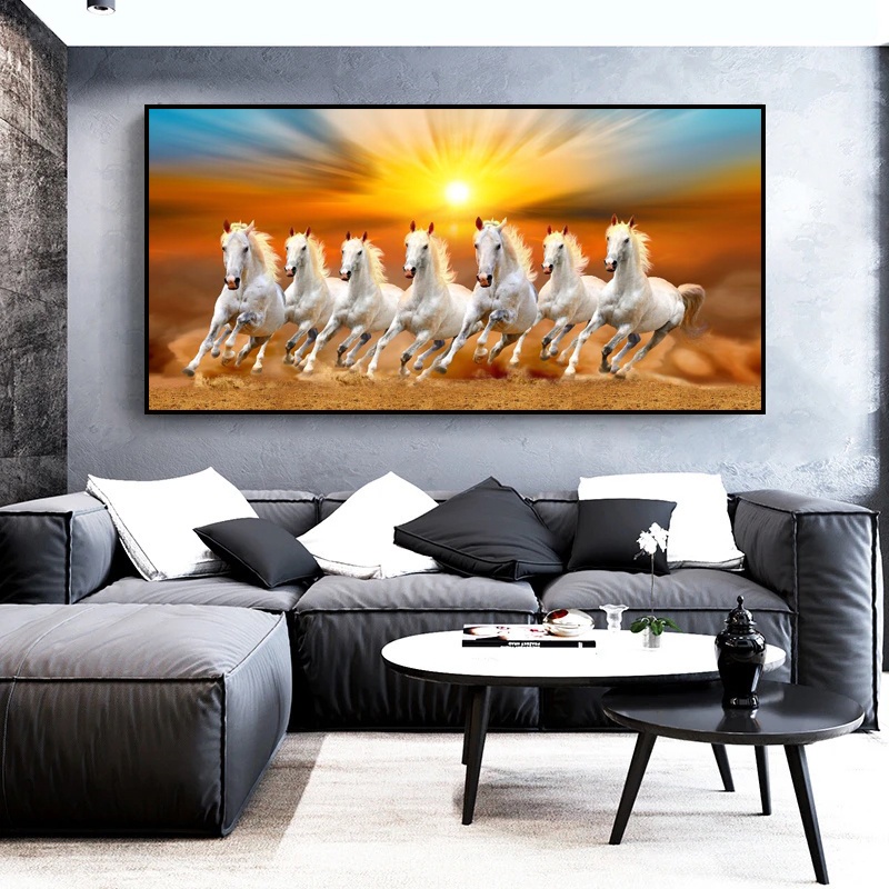 Seven Running Horses Animal Art Canvas Painting Artwork Wall Art For ...