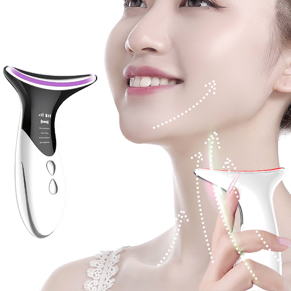 V Face Neck Lifting Machine EMS Microcurrent LED Photon Therapy Beauty ...
