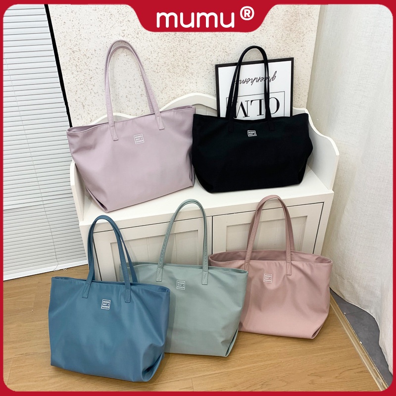 Mumu 3045 Korean Nylon Fashion Ladies Tote Bag With Zipper Women Simple