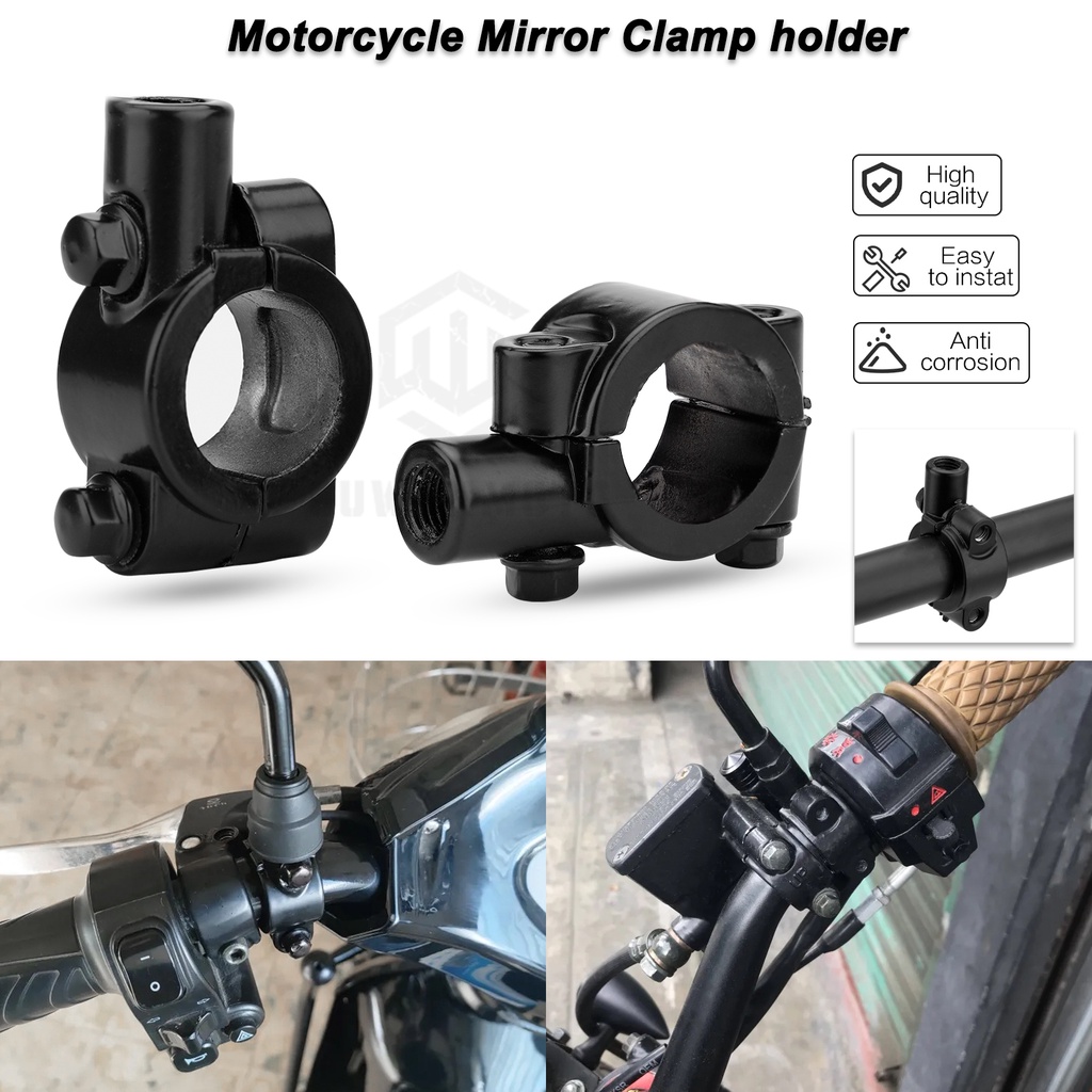 2 Pcs 10mm 7 8 Motorcycle Rearview Handle Bar Mirror Mounting Holder